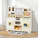 Wooden Toy Kitchen Playset with 14 Accessories for Aged 3+ Years-Beige by LJGDeals