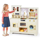 Wooden Toy Kitchen Playset with 14 Accessories for Aged 3+ Years-Beige by LJGDeals