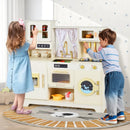 Wooden Toy Kitchen Playset with 14 Accessories for Aged 3+ Years-Beige by LJGDeals