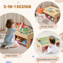 Wooden Train Set Table Kids Multipurpose Activity Play Table with 2 Reversible Tabletops-Red by LJGDeals