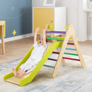 2-in-1 Wooden Triangle Climber Set with Gradient Adjustable Slide by LJGDeals