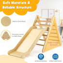 2-in-1 Wooden Triangle Climber Set with Gradient Adjustable Slide by LJGDeals