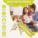 2-in-1 Wooden Triangle Climber Set with Gradient Adjustable Slide-Multicolor