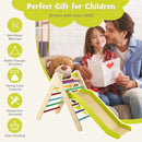 2-in-1 Wooden Triangle Climber Set with Gradient Adjustable Slide by LJGDeals