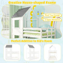 Wooden Twin Over Twin Bunk Bed with Full-length Safety Guardrail and Ladder-White and Gray by DirectDeals