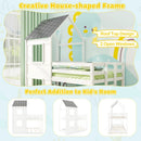 Wooden Twin Over Twin Bunk Bed with Full-length Safety Guardrail and Ladder-White and Gray by LJGDeals