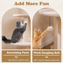 59 Inches Cattail Cat Tower with Sisal Scratching Posts and Soft Hammock-Beige by LJGDeals