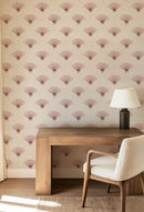 Neutral Pink Preppy Coquette Bow Fan Wallpaper