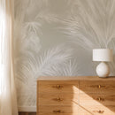Beige & White Tropical Palm Wall Mural