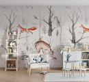 Woodland Forest Animals Wallpaper - Peel and Stick Wall Mural