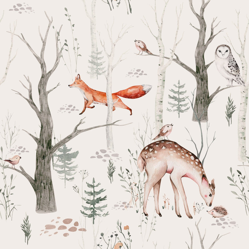 Woodland Creatures & Animals Peel and Stick Wallpaper