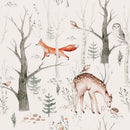 Woodland Forest Animals Wallpaper - Peel and Stick Wall Mural
