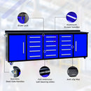 10ft 15-Drawer Storage Workbench with Wheels