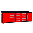 10ft 15-Drawer Storage Workbench with Wheels