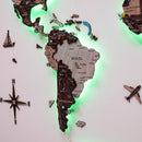 3D LED / LUMINOUS Wooden World Map 3.0 Cappuccino