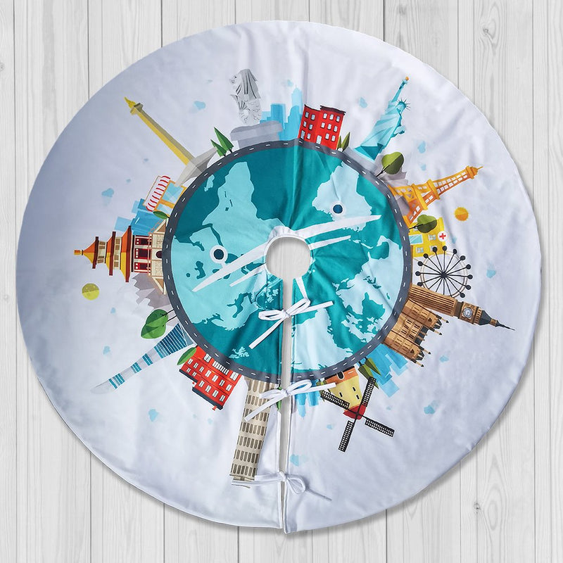 World Landmark Christmas Tree Skirt