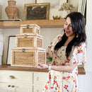 Woven Storage Boxes with Metal Clasps, Set of 3 by Decor Steals