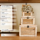 Woven Storage Boxes with Metal Clasps, Set of 3 by Decor Steals