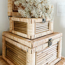 Woven Storage Boxes with Metal Clasps, Set of 3 by Decor Steals
