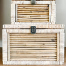 Woven Storage Boxes with Metal Clasps, Set of 3 by Decor Steals