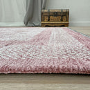 Alfa Rich Mauve Lilac Washable Area Rugs for Living Room Bedroom Kitchen Cotton Rug