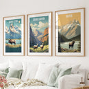 Grand Canyon, Jasper, Grand Teton. National Park Wall Art by Wall Art Set