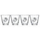 Marine Whiskey & Wine Glasses Set of 4, Anchor and Globe Whiskey Glasses 10oz Marines Gift by The Wine Savant - Military Gift Set Set, Veterans, Marine Gifts (Copy)