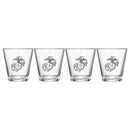 Marine USMC Whiskey & Wine Glasses Set of 4