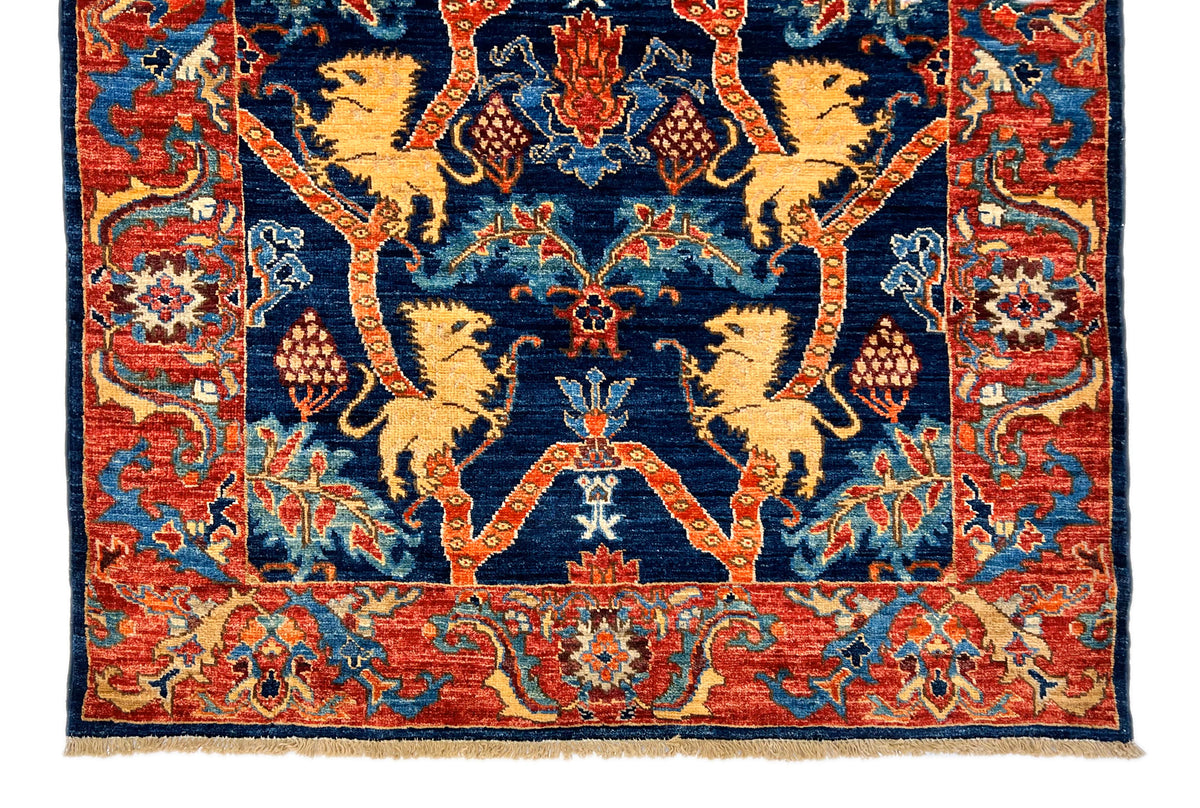 Afghan Folk/Serapi (3x5) blue/red, photo 4 of 10