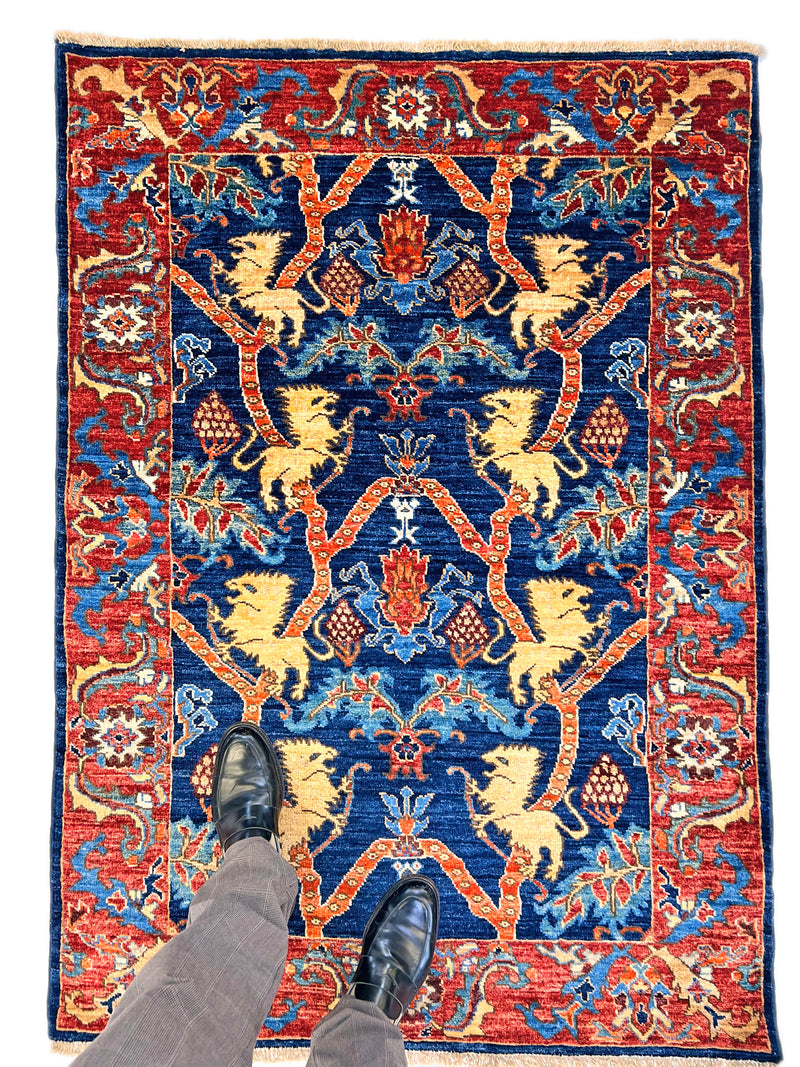 Afghan Folk/Serapi (3x5) blue/red, photo 10 of 10