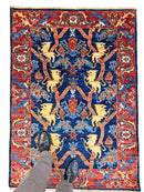 Afghan Folk/Serapi (3x5) blue/red