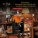 Football Decanter with 2 Whiskey & Wine Glasses & Chillers