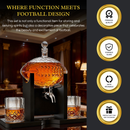 Football Decanter with 2 Whiskey & Wine Glasses & Chillers