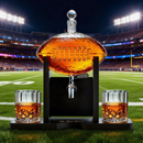 Football Decanter with 2 Whiskey & Wine Glasses & Chillers