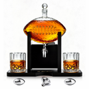 Football Decanter with 2 Whiskey & Wine Glasses & Chillers
