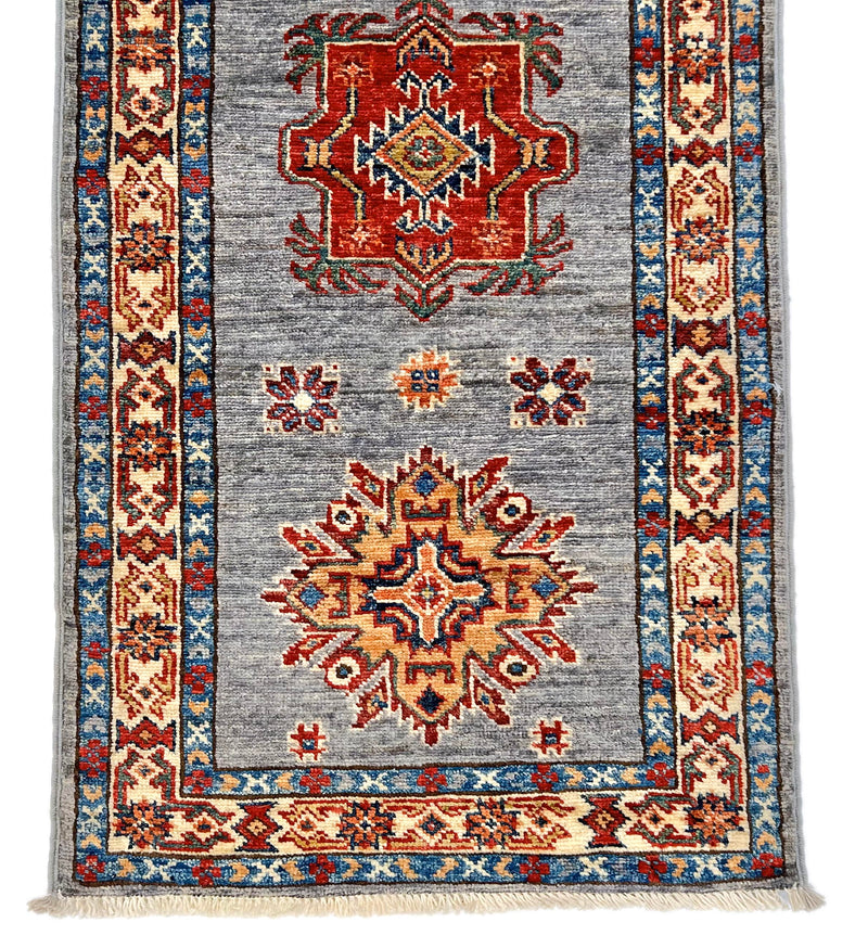 Super Kazak (1'11"x6'02") gray/multicolor, photo 4 of 10