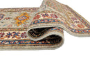 Super Kazak (2'00"x6'00") light gray/multicolor