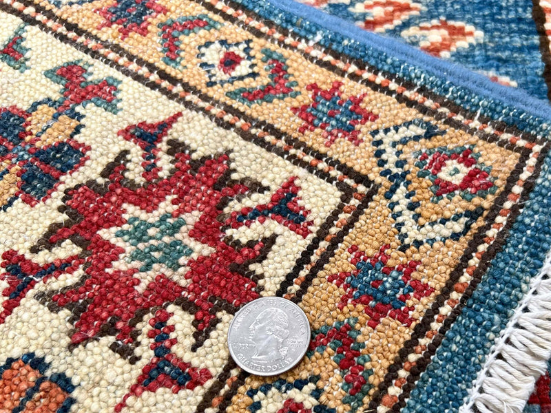 Super Kazak (2'11"x4'00") denim blue/ivory, photo 3 of 6