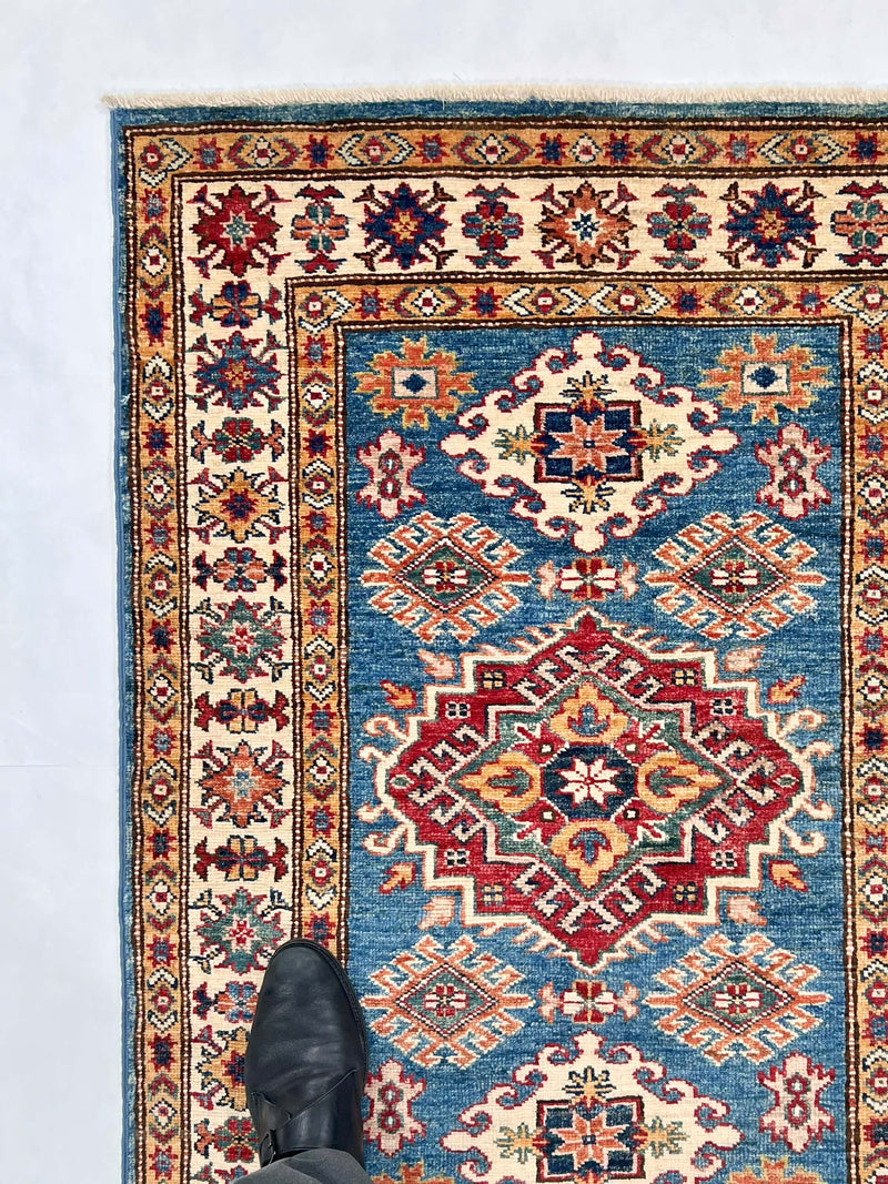 Super Kazak (2'11"x4'00") denim blue/ivory, photo 2 of 6