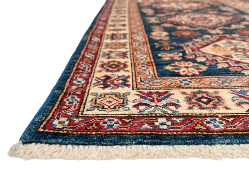 Super Kazak (2'08"x3'10") blue/ivory, photo 2 of 6
