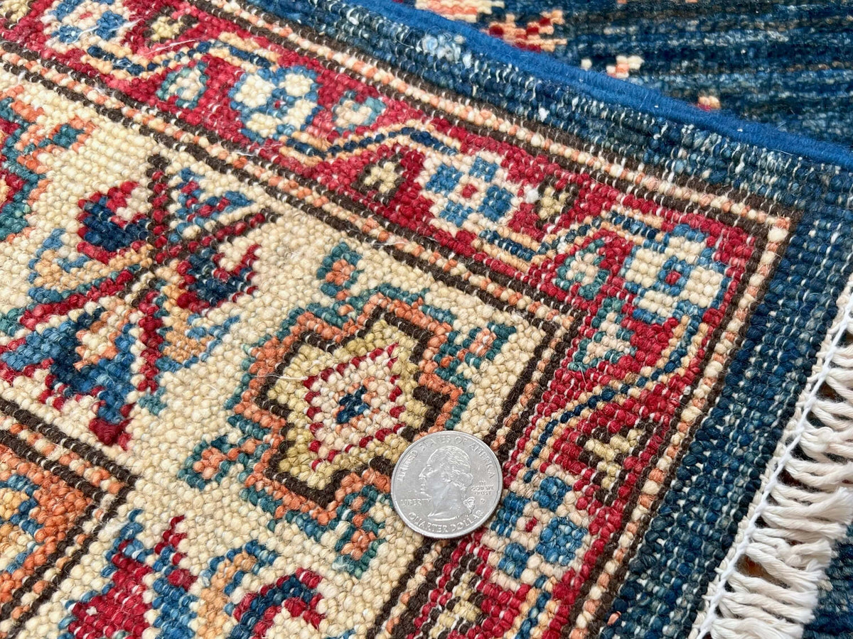 Super Kazak (2'08"x3'10") blue/ivory, photo 5 of 6