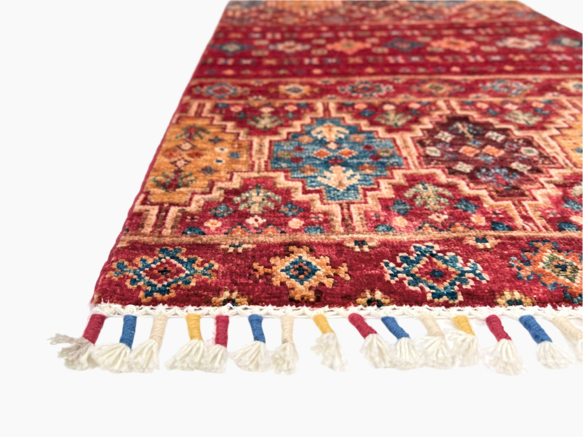 Afghan Khorjin (2'00"x3'03") red, photo 2 of 6
