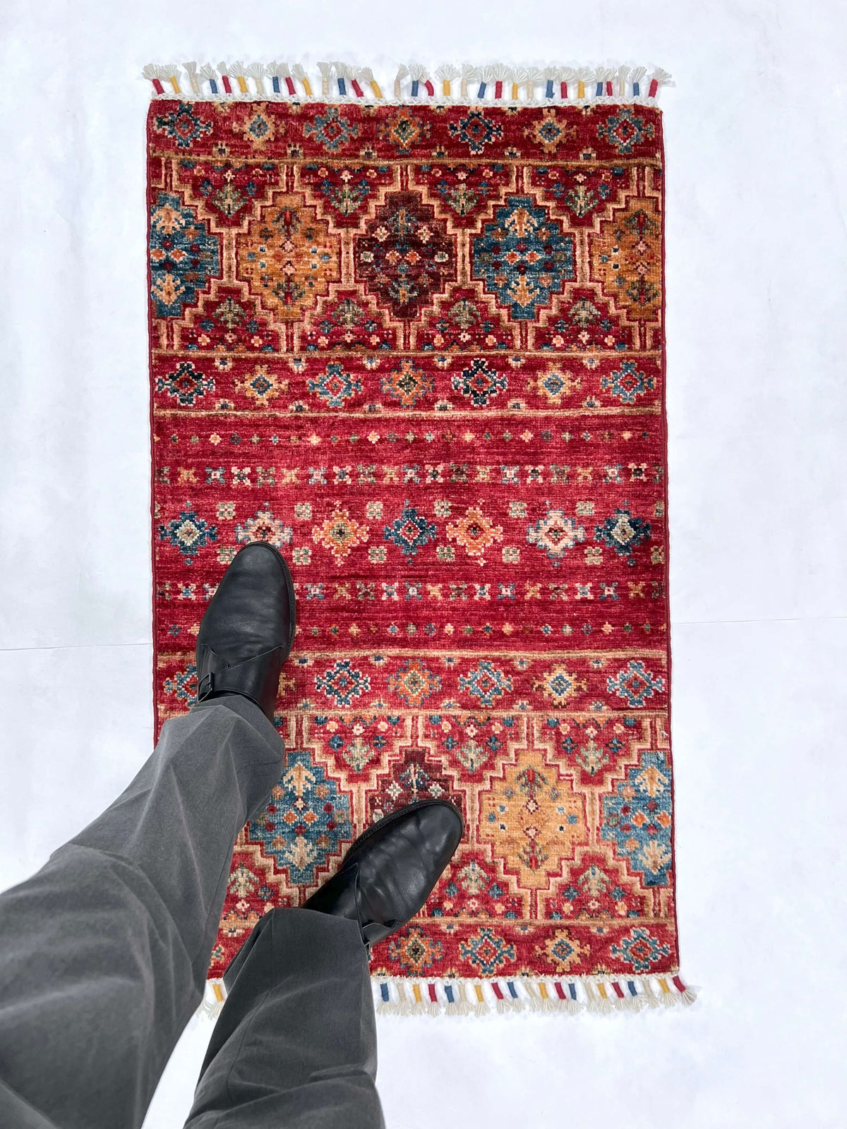 Afghan Khorjin (2'00"x3'03") red, photo 6 of 6