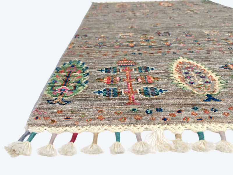 Afghan Gabbeh (2'07"x3'09") light gray, photo 2 of 6