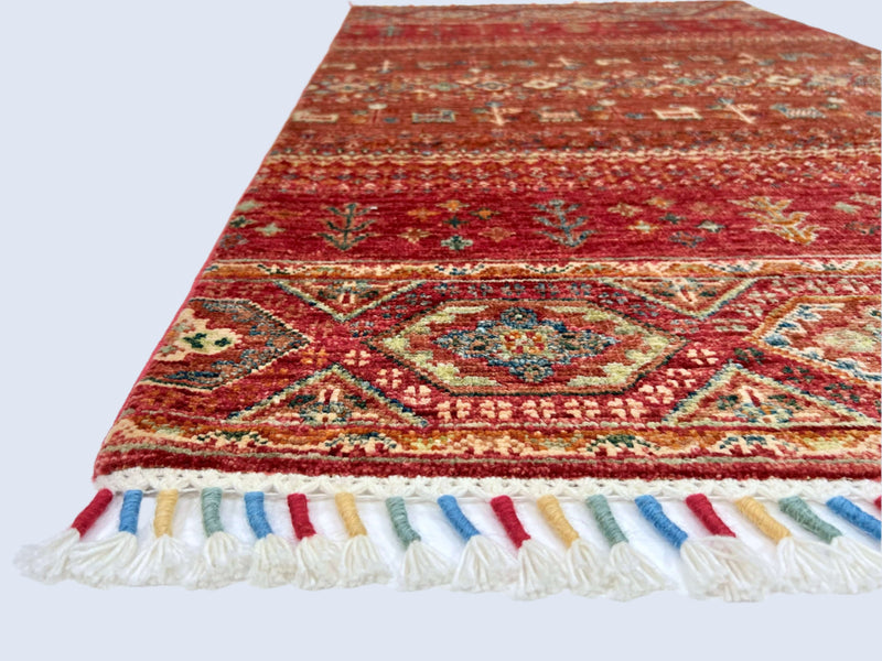 Afghan Khorjin-Gabbeh (2'06"x4'02") rust/red, photo 2 of 6