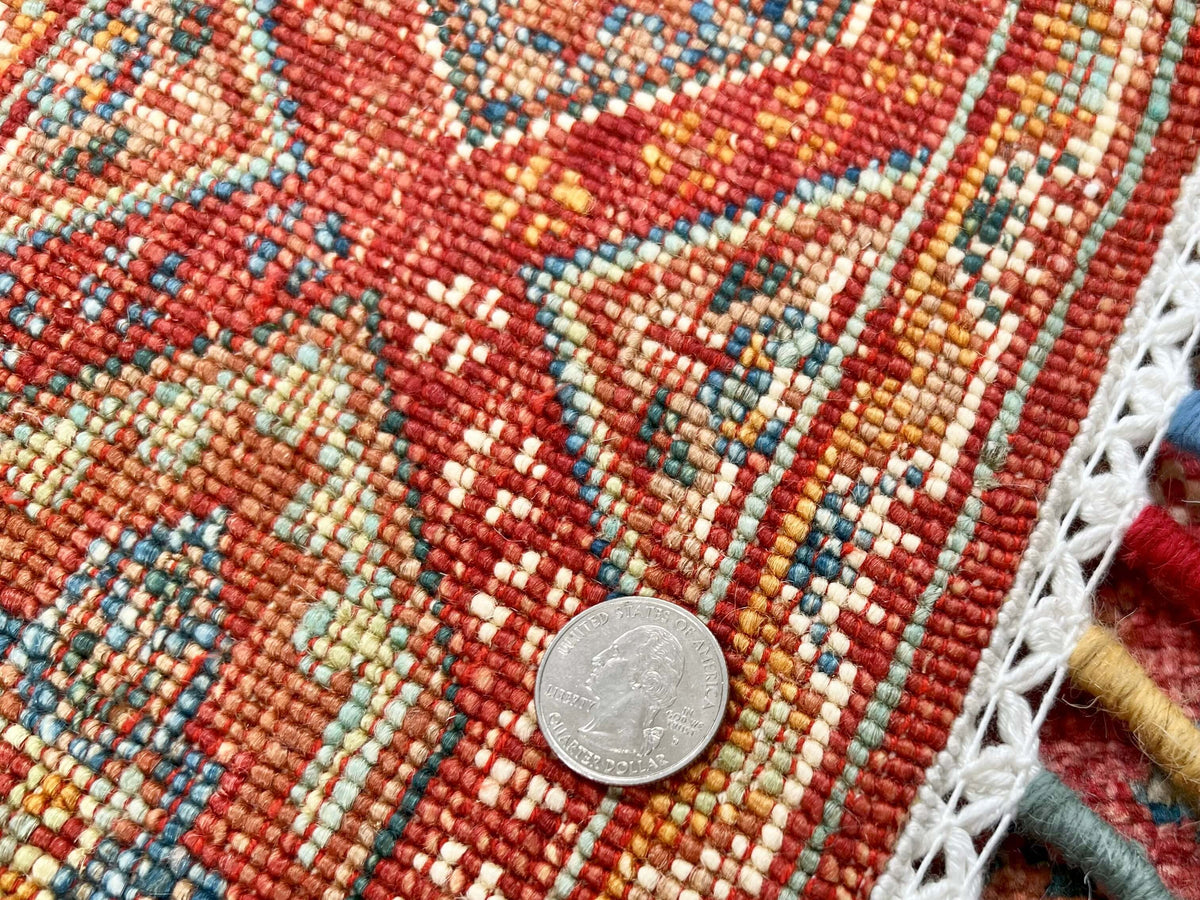 Afghan Khorjin-Gabbeh (2'06"x4'02") rust/red, photo 5 of 6