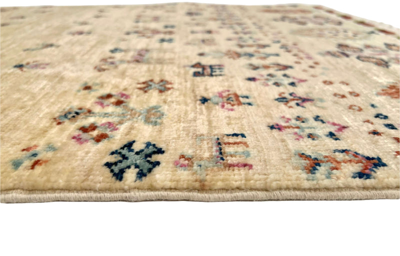Afghan Gabbeh (2'08"x4'00") ivory/pastel, photo 3 of 6