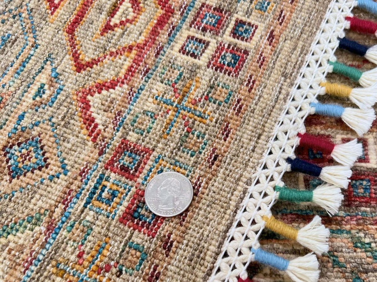 Afghan Khorjin (3'02"x4'08") camel/multicolor, photo 5 of 6