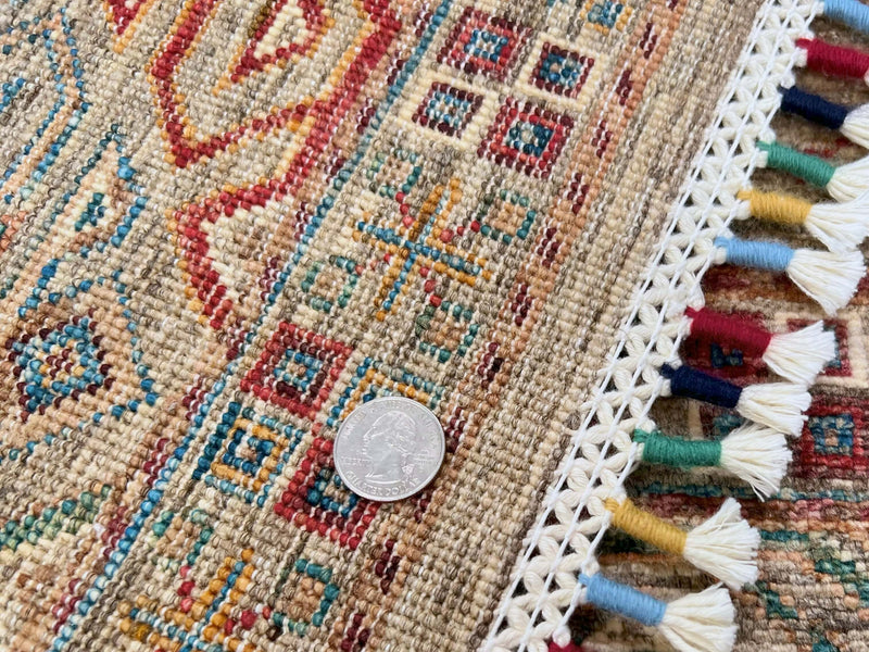 Afghan Khorjin (3'02"x4'08") camel/multicolor, photo 5 of 6