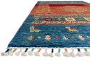 Afghan Tree of Life Gabbeh (3'04"x5'00") rust/blue